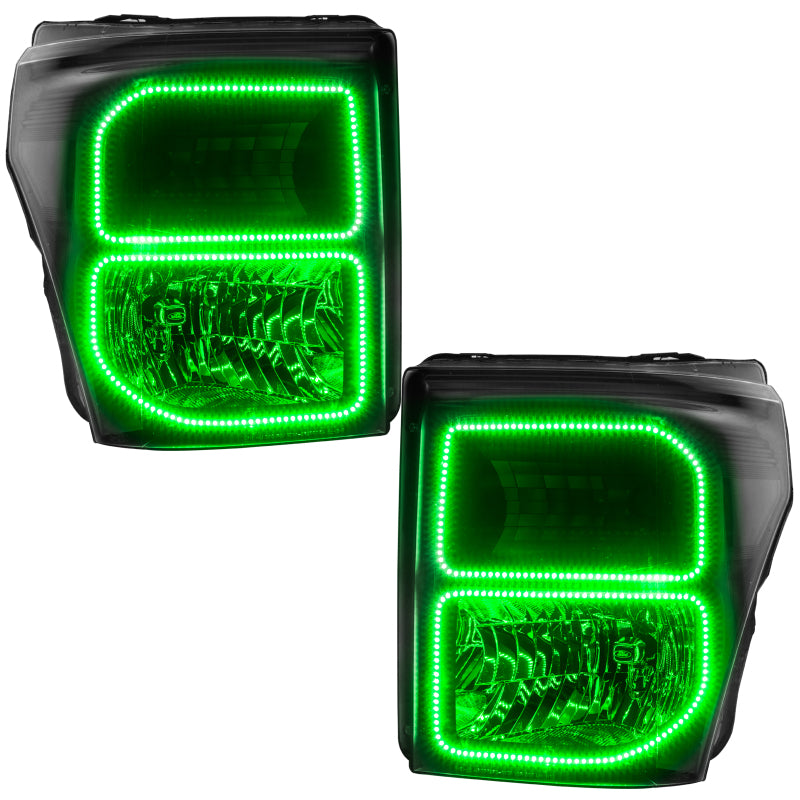Oracle Ford F250/350 11-16 Halo Kit (Square Ring Design) - ColorSHIFT w/ BC1 Controller ORACLE Lighting Headlights