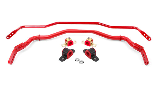 BMR 15-22 S550 Mustang Sway Bar Kit with Bushings Front and Rear Red BMR Suspension Sway Bars