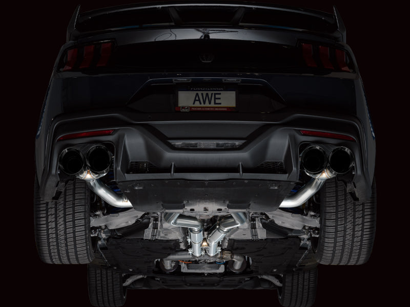 AWE 2024 Ford Mustang Dark Horse S650 RWD Track Edition Catback Exhaust w/ Quad Diamond Black Tips AWE Tuning Catback