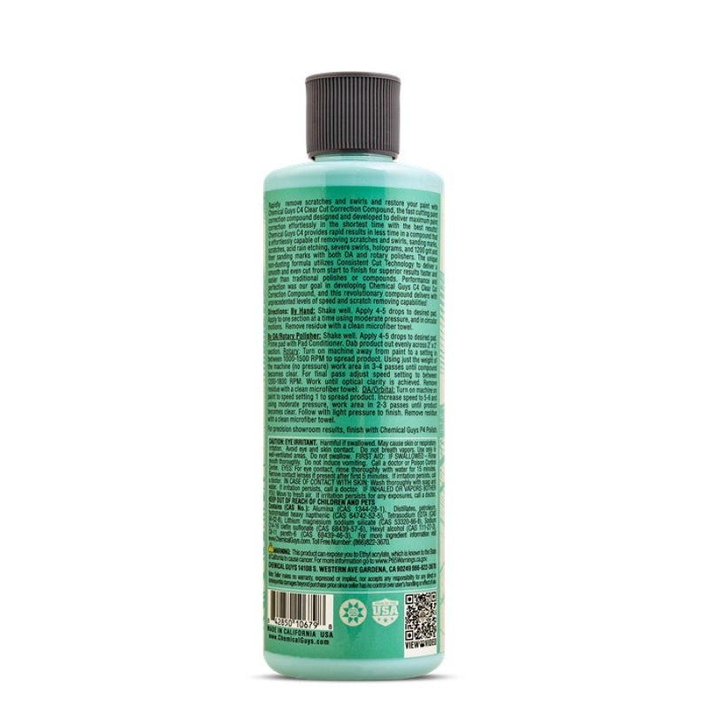 Chemical Guys C4 Clear Cut Correction Compound - 16oz Chemical Guys Surface Cleaners