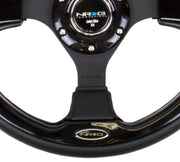 NRG Reinforced Steering Wheel (320mm) Blk w/Gloss Black Trim NRG Steering Wheels