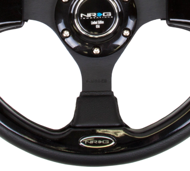 NRG Reinforced Steering Wheel (320mm) Blk w/Gloss Black Trim NRG Steering Wheels