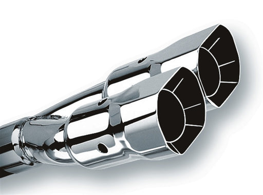 Borla Universal Polished Tip Dual Square Angle-Cut Intercooled (inlet 2 1/2in. Outlet 2 7/8 x 3 3/8i Borla Tips