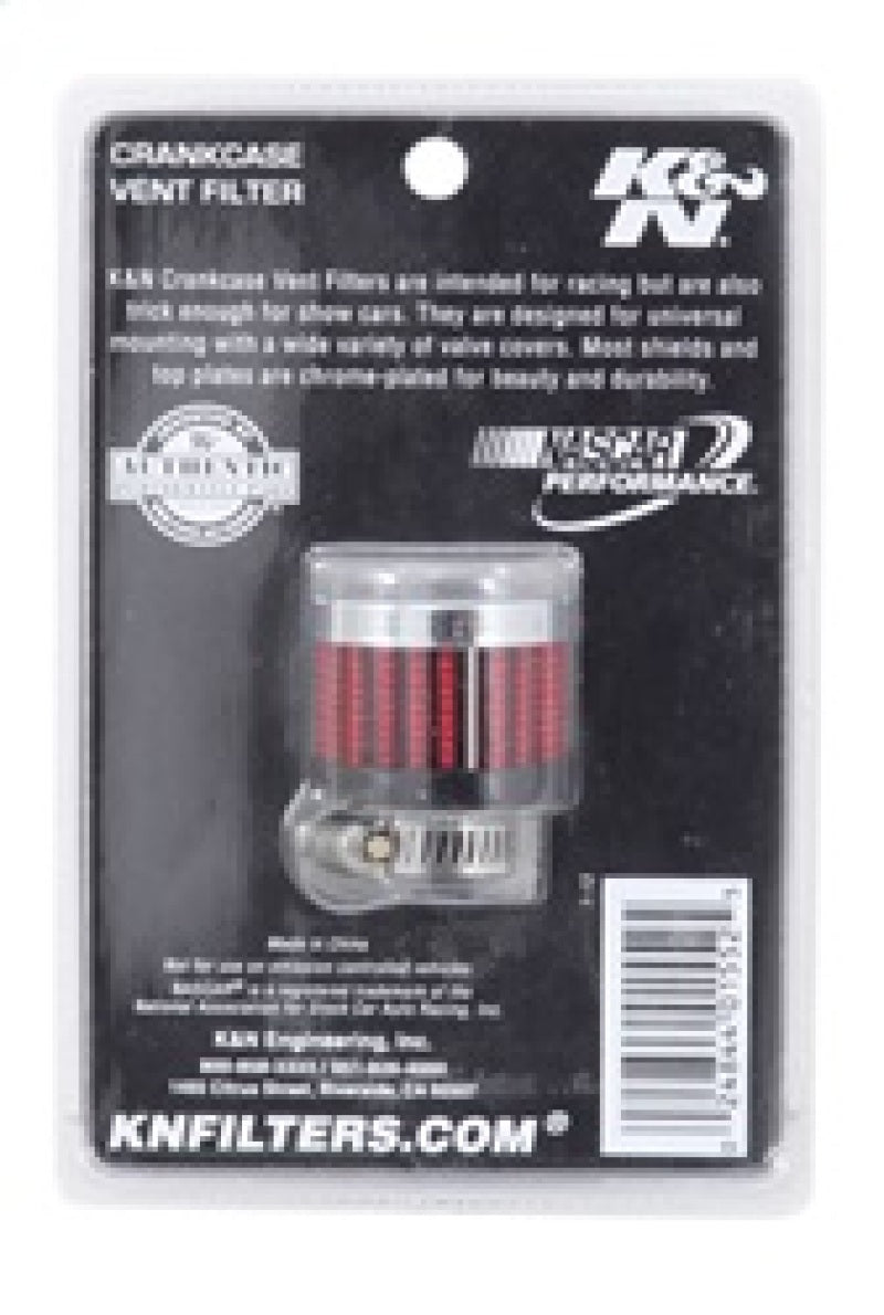K&N Rubber Base Crankcase Vent Filter - 0.55in Flange ID 1.375in OD 1.125in Height K&N Engineering Air Filters - Universal Fit