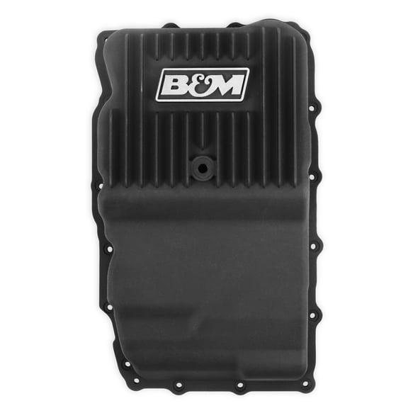 B&M Hi-Tek Heavy-Duty Deep Transmission Pan-GM 10L80- Aluminum-Black Anodized 71401 B&M Autoparts