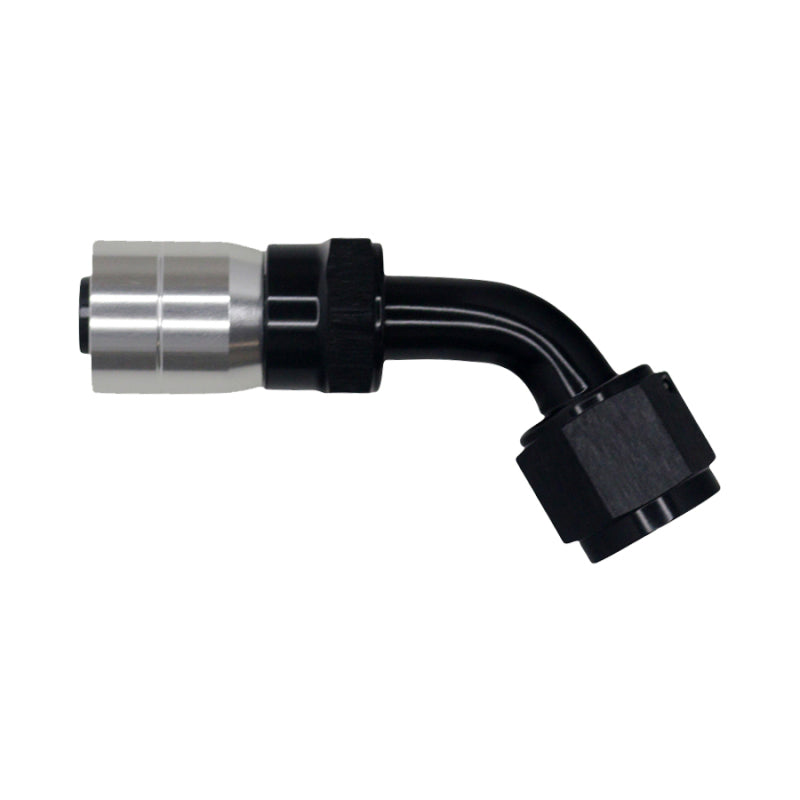 DeatschWerks 8 AN Female Flare Swivel 60-Degree Hose Crimping Style End CPE - Anodized Matte Black DeatschWerks Fittings