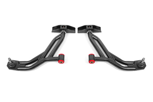 BMR 10-14 Ford Mustang Non-Adj. Lower A-Arms Delrin/Rod w/ 19mm Tall Ball Joint - Black Hammertone BMR Suspension Control Arms