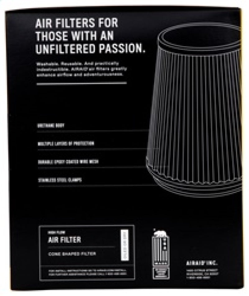 Airaid Universal Air Filter - Cone 6in FLG x 7-1/4in B x 5in T x 9in H - Synthamax Airaid Air Filters - Universal Fit