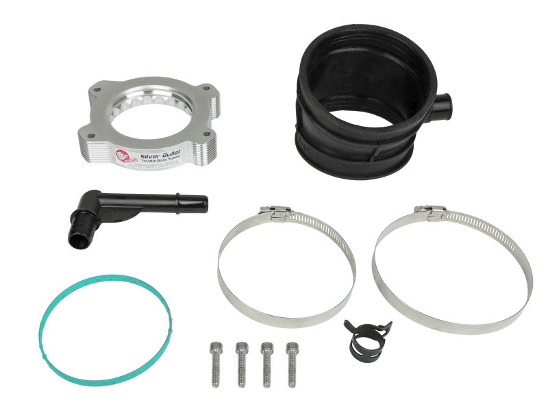 aFe 2020 Vette C8 Silver Bullet Aluminum Throttle Body Spacer Works w/ Factory Intake Only - Silver aFe Throttle Body Spacers