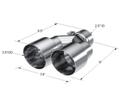 MBRP Universal T304 SS Dual Tip 3.5in OD/2.5in Inlet MBRP Tips