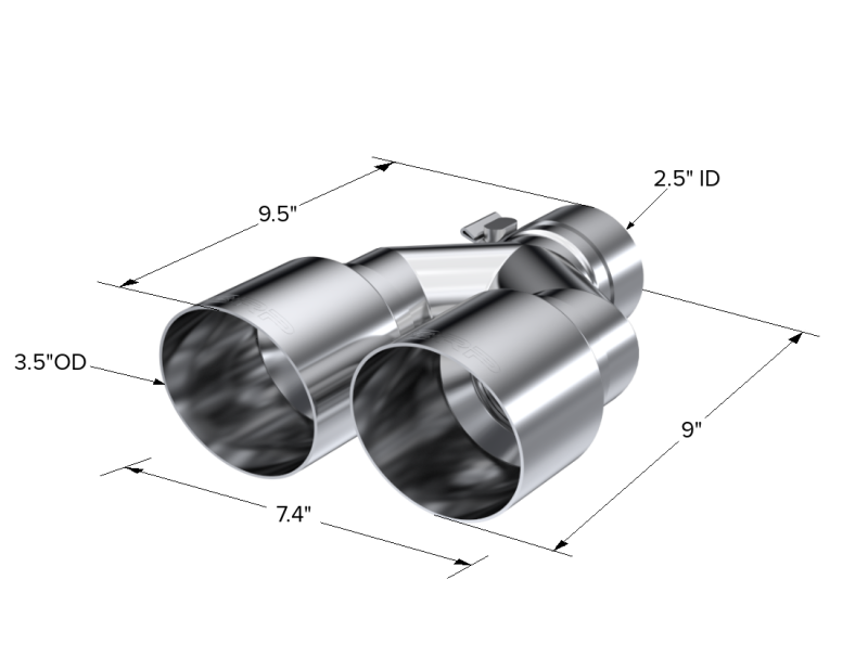 MBRP Universal T304 SS Dual Tip 3.5in OD/2.5in Inlet MBRP Tips