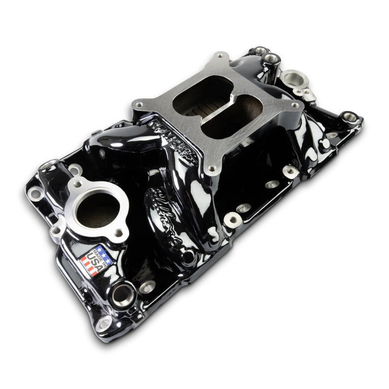 Edelbrock Chevy Small Block Performer RPM AIR-Gap Intake Manifold Black Plasma Finish Edelbrock Intake Manifolds