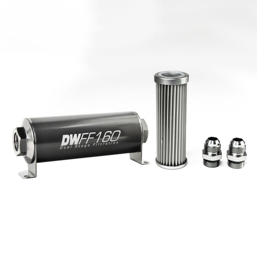 DeatschWerks Stainless Steel 10AN 5 Micron Universal Inline Fuel Filter Housing Kit (160mm) DeatschWerks Fuel Filters