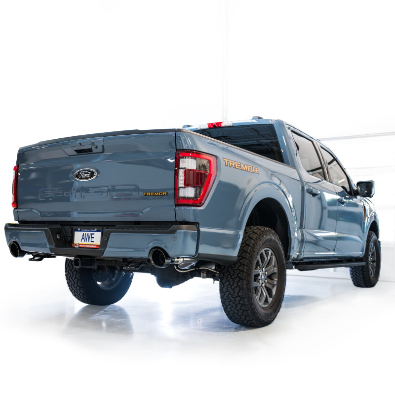 AWE Tuning 2021+ Ford F-150 Tremor (w/ Bumper Cutouts) 0FG Non-Resonated Catback -Diamond Black Tips AWE Tuning Catback