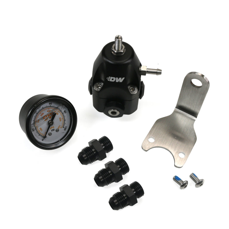 DeatschWerks DWR1000C AFPR + Pressure Gauge + 6AN Fittings - Anodized Black DeatschWerks Fuel Pressure Regulators