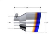 MBRP T304 Stainless Steel Burnt End Angle Cut Exhaust Tip - 3in. ID / 5in. OD / 6.5in. Length MBRP Tips