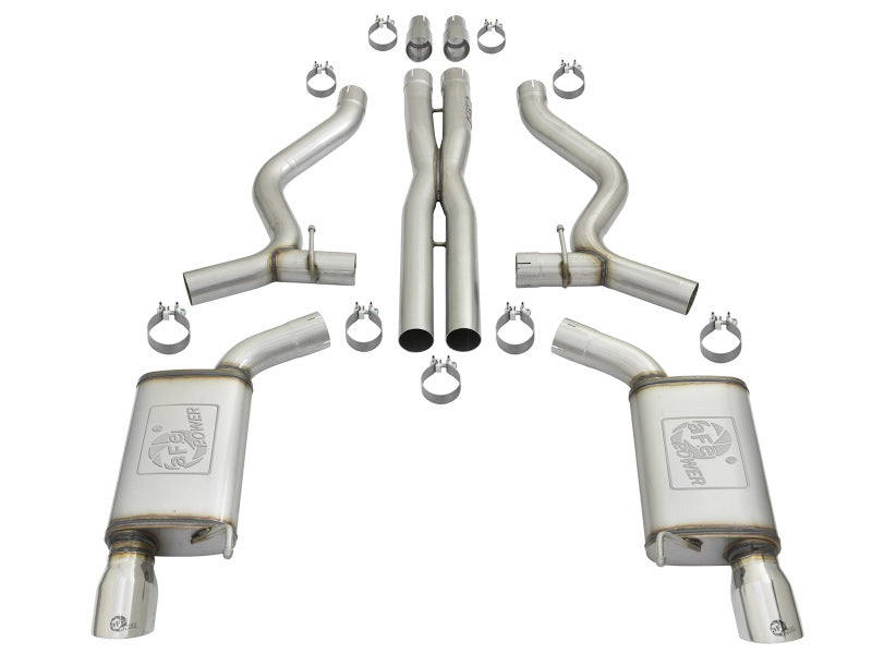 aFe MACHForce XP 3in Sport Tone Cat-Back Exhausts w/ Polished Tips 15-17 Ford Mustang V6/V8 aFe Catback