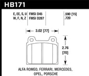 Hawk 1987 Volkswagen Scirocco 1.8L Base Front ER-1 Brake Pads Hawk Performance Brake Pads - Racing