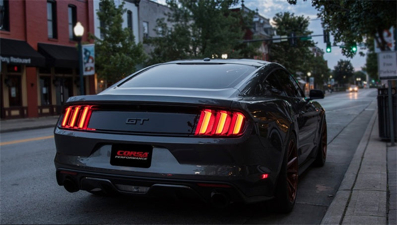 Corsa 2015-2017 Ford Mustang GT 5.0 3in Cat Back Exhaust Black Dual Tips (Sport) CORSA Performance Catback