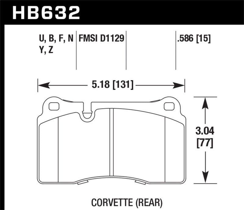 Hawk 14-15 Chevrolet Camaro 7.0L Z28 (Incl.Pad Wear Sensor) Rear ER-1 Brake Pads Hawk Performance Brake Pads - Racing