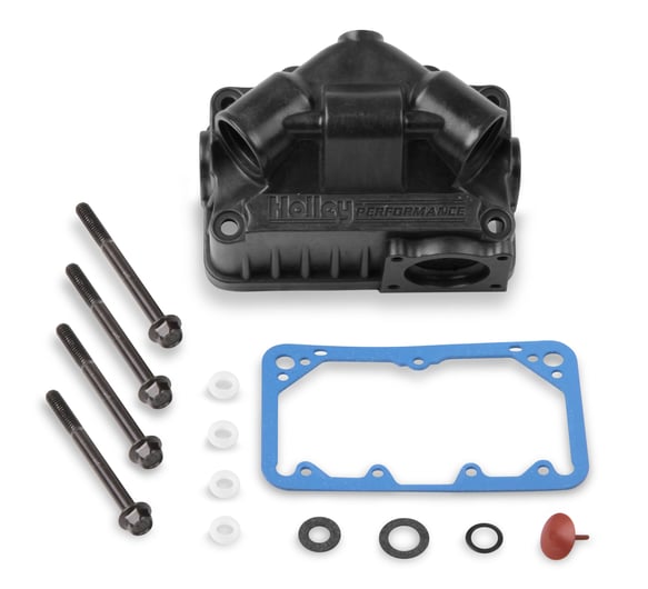 Hard Core Gray Aluminum Center Hung "V" Bowl Kit - Secondary with Pump Provisions 134-73HB HOLLEY Autoparts