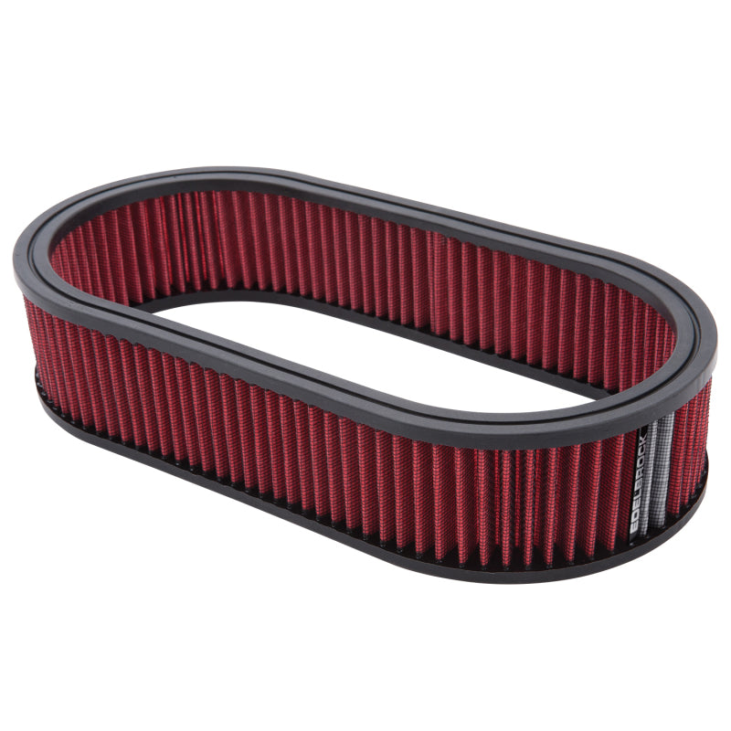 Edelbrock Air Cleaner Element Oval 2 5In Tall Red w/ White Strip Edelbrock Air Filters - Universal Fit