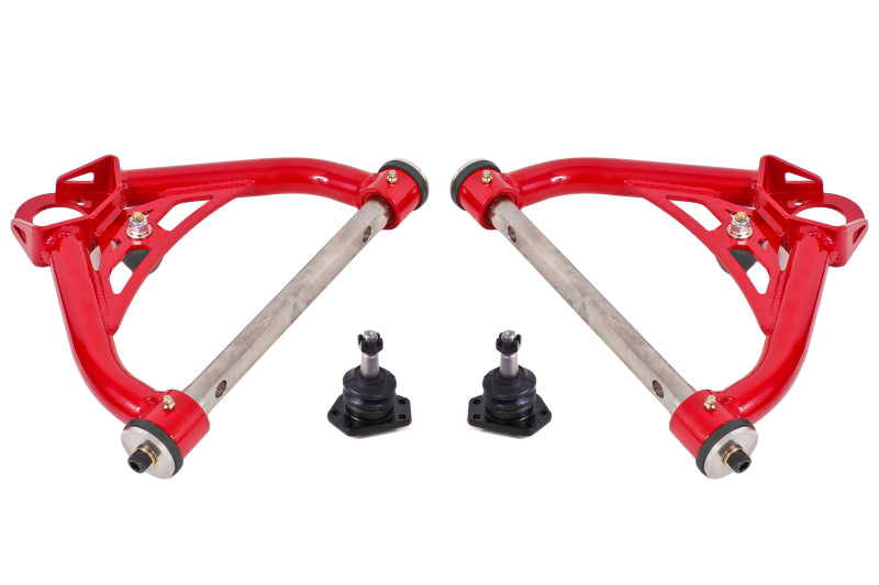 BMR 70-81 Chevrolet Camaro A-Arms Upper Non-Adjustable Delrin Std Ball Joint - Red BMR Suspension Control Arms