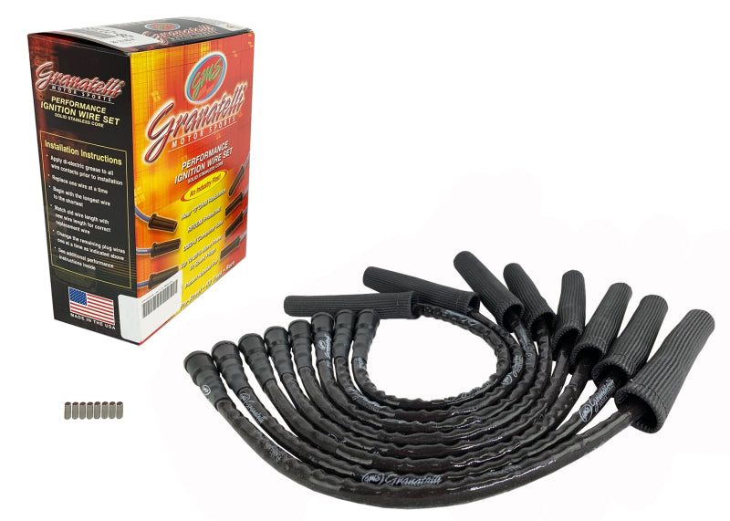 Granatelli 10-14 Ford 6.2L Perf Wire Set w/Inserts/Black Hi-Temp Jacket/Black Fire Sleeve Granatelli Motor Sports Spark Plug Wire Sets