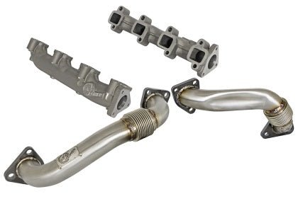 aFe 01-04 GM V8-6.6L LB7 Twisted Steel Manifold w/ Up Pipe 48-34009-PK