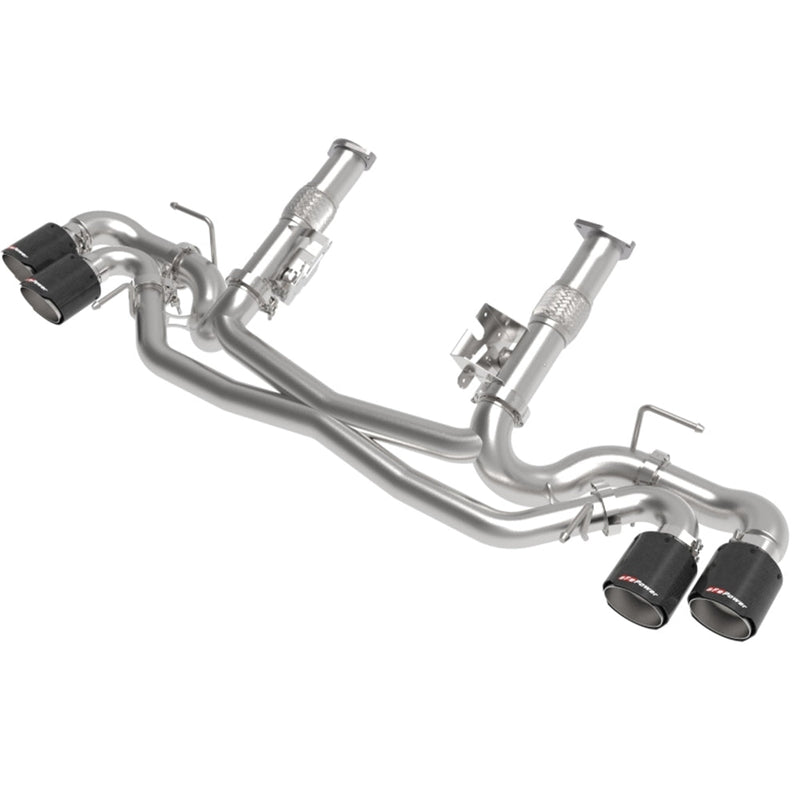 aFe MACH Force-Xp 3in to 2-1/2in 304SS Cat-Back (No Muff.) 2020 Chevy Corvette (C8) 6.2L - Black Tip 49-34127NM-B C8 CORVETTE