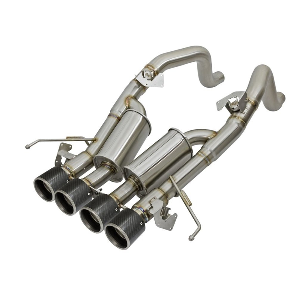 aFe MACHForce XP 3in -2 1/2in Axle Back SS Exhaust w/Carbon Fiber Tips 14-17 Chevy Corvette V8 6.2L 49-34056-C aFe