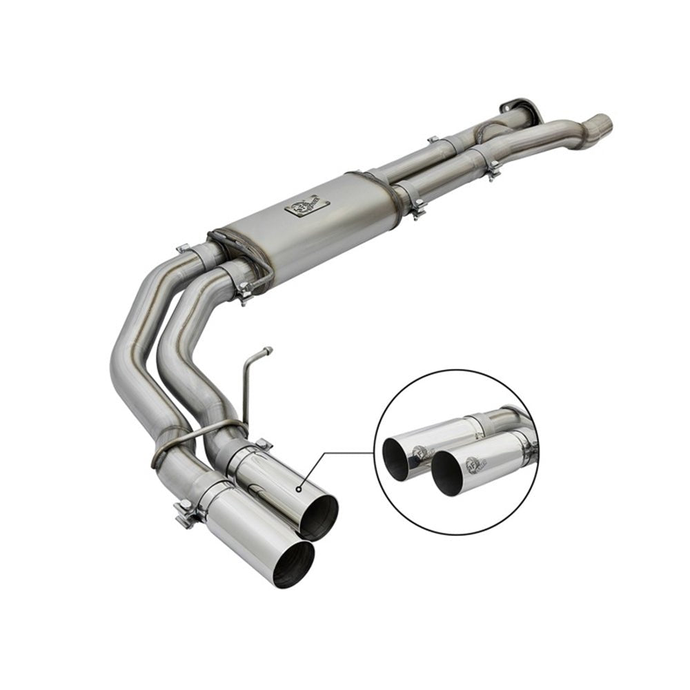 aFe POWER Rebel Series 3in 409 SS Cat Back Exhaust w/ Polished Tips 17 Ford F-150 Raptor V6-3.5L 49-43091-P aFe