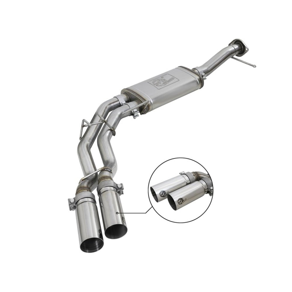 aFe Rebel Series 3in. to 2.5in. 409 SS C/B Exhaust 11-14 Ford F-150 V6-3.5L (tt) - Polished Tip 49-43078-P aFe