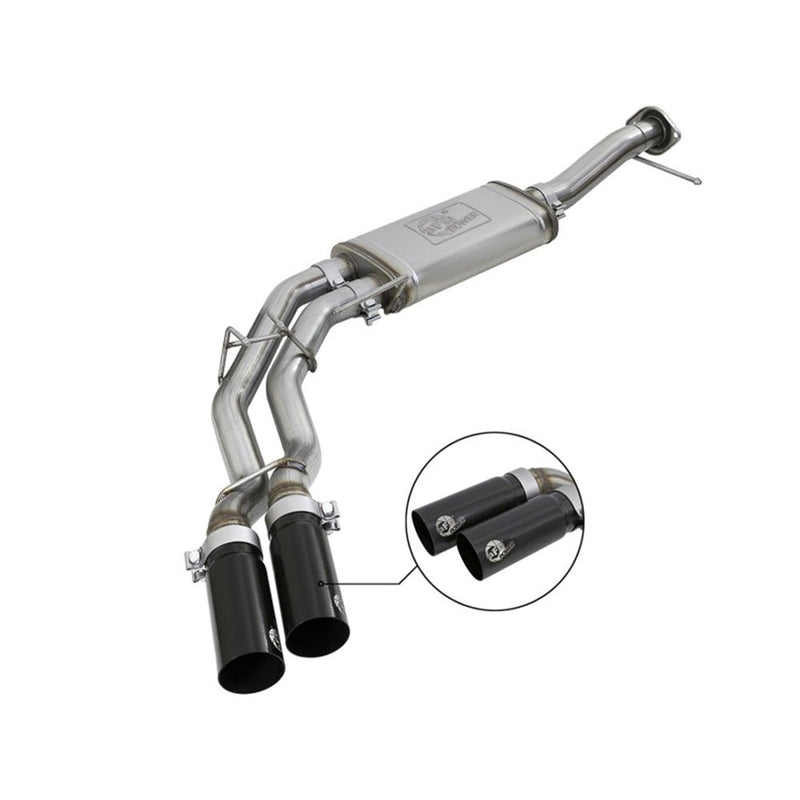 aFe Rebel Series Exht 3in SS Middle Side Exit CB w/ Black Tips 11-14 Ford F150 Ecoboost V6 3.5L (tt) 49-43078-B aFe