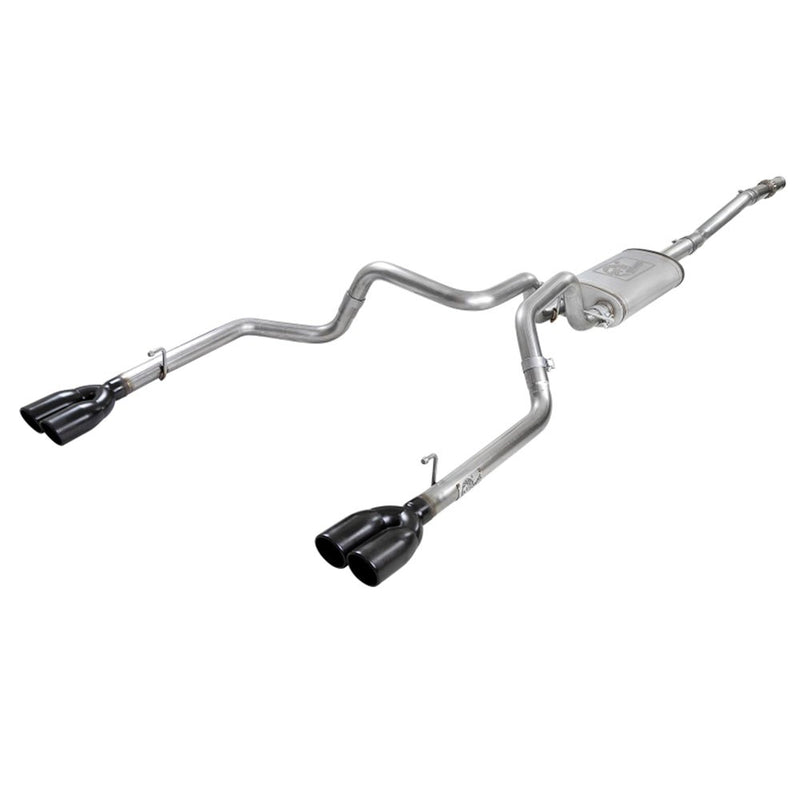 aFe Vulcan Series 3in-2-1/2in 304 SS Cat-Back 2019 GM Silverado / Sierra 1500 V8-5.3L w/ Black Tips 49-34104-B aFe