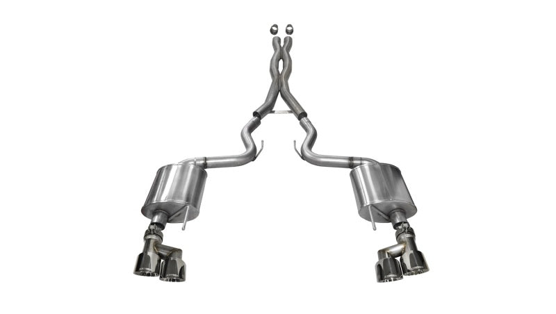 Corsa 2015-2017 Ford Mustang GT 5.0 3in Cat Back Exhaust Polish Quad Tips (Sport) CORSA Performance Catback