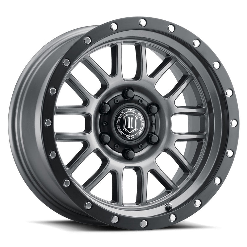 Alpha / Gunmetal with Black Ring ICONVEHICLE Autoparts