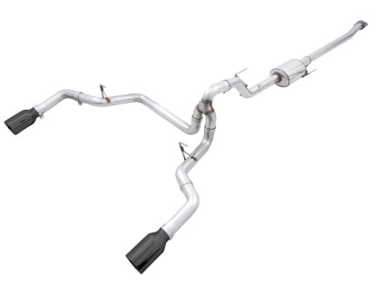 AWE 0FG 21+ Ford F150 Dual Split Rear Cat-Back Exhaust- 5in Diamond Black Tips 3015-33119