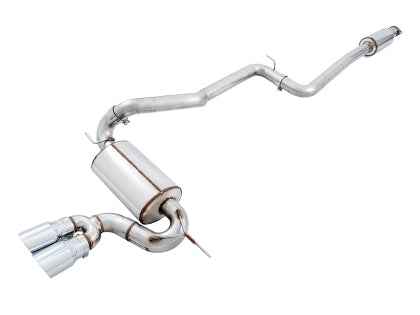 AWE Ford Focus ST Cat-back Exhaust - Touring Resonated with Chrome Silver Tips 3020-32038 CAT-BACK