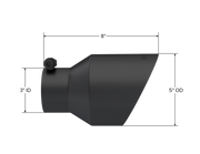 MBRP Universal 3in Hex Tip 5in Inlet 8in Length Dual Wall Exhaust Tip - Black Coated MBRP Tips