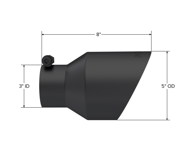 MBRP Universal 3in Hex Tip 5in Inlet 8in Length Dual Wall Exhaust Tip - Black Coated MBRP Tips