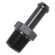 Edelbrock Hose End Straight 3/8In NPT to 3/8In Barb Black Anodize Edelbrock Fittings