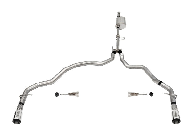 Corsa 2021-2025 Ford F-150 SuperCab/6.5in Bed 3.5L V6 Sport Cat-Back Dual Rear Exit-Polished CORSA Performance Catback