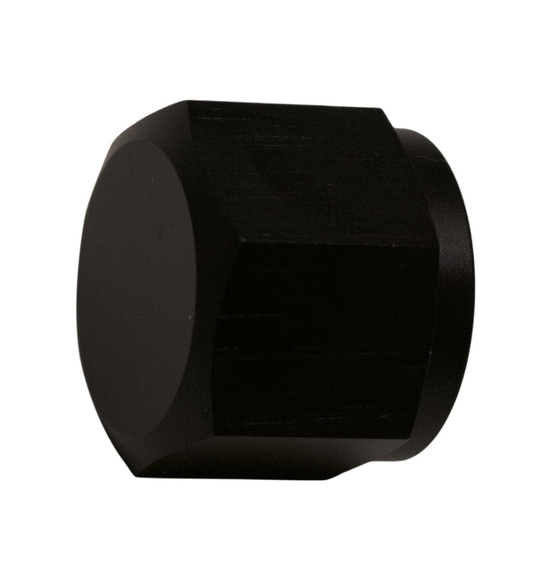 DeatschWerks 8AN Female Flare Cap - Anodized Matte Black DeatschWerks Fitting Caps