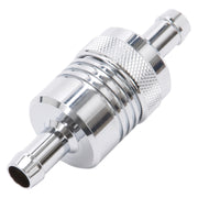 Edelbrock Fuel Filter Aluminum 3In X 01/ 1/8In 3/8In Inlet/Outlet Chrome Edelbrock Fuel Filters