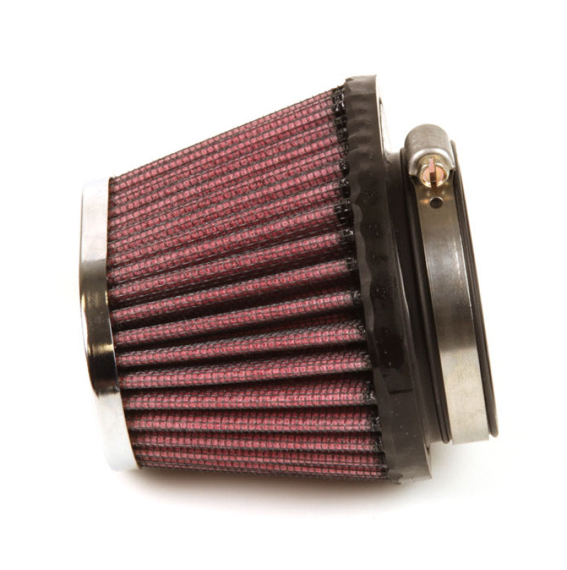 K&N Uni Chrome Oval Tapered Filter 2.125in FlgID x 4inB OL x 3inB OW x 3inT OL x 2inT OW x 2.75in H K&N Engineering Air Filters - Universal Fit