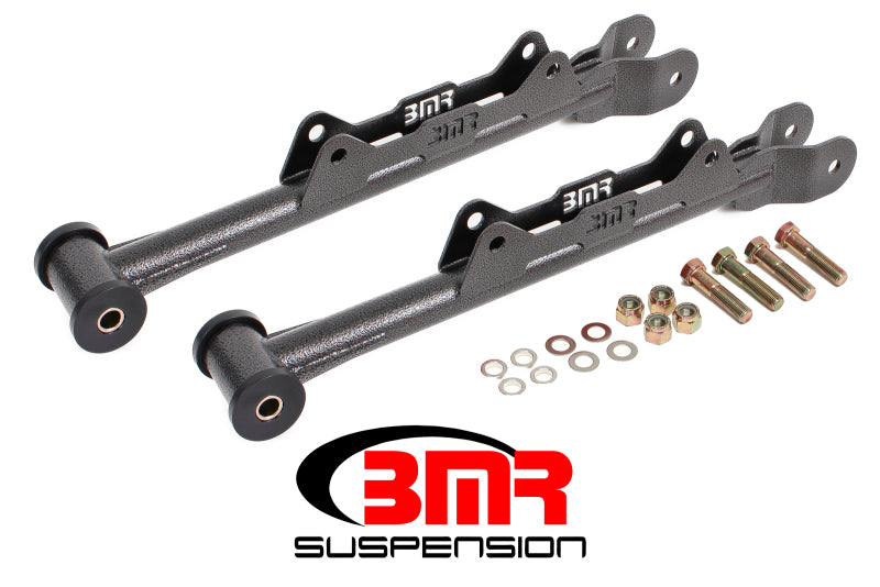 BMR 10-15 5th Gen Camaro Chrome Moly Non-Adj. Rear Lower Control Arms (Delrin) - Black Hammertone BMR Suspension Control Arms