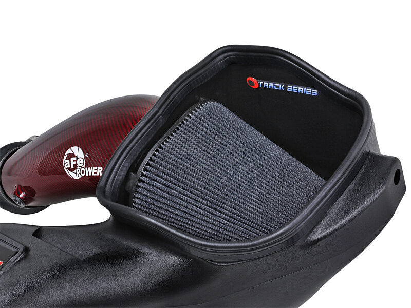 aFe 23-24 Ford F150 Raptor R Supercharged Red Carbon Track Series Air Intake w/ P5R Filter (MOQ 24) aFe Cold Air Intakes