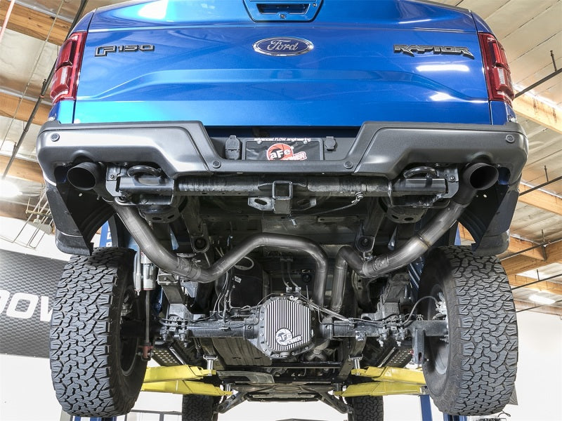 aFe MACH Force-Xp Cat-Back Exhaust w/Dual Hi-Tuck Tips Black 17-18 Ford F-150 Raptor V6-3.5L (tt) aFe Catback