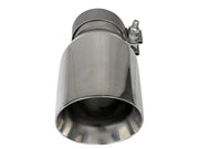 aFe MACH Force-Xp Univ 304 SS Double-Wall Clamp-On Exhaust Tip - Polished - 3in Inlet - 4.5in Outlet aFe Tips